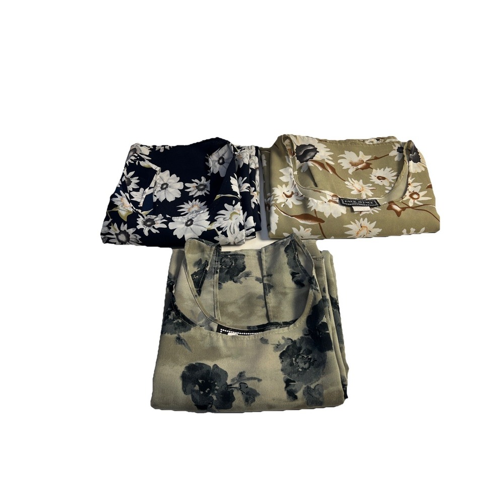 Vtg Lot Of 3 Park Avenue USA Polyester Sleeveless Floral Dress Size XL‎ See Pic